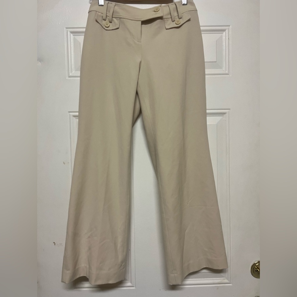 Loft beige  Wide-Leg Dress Pants